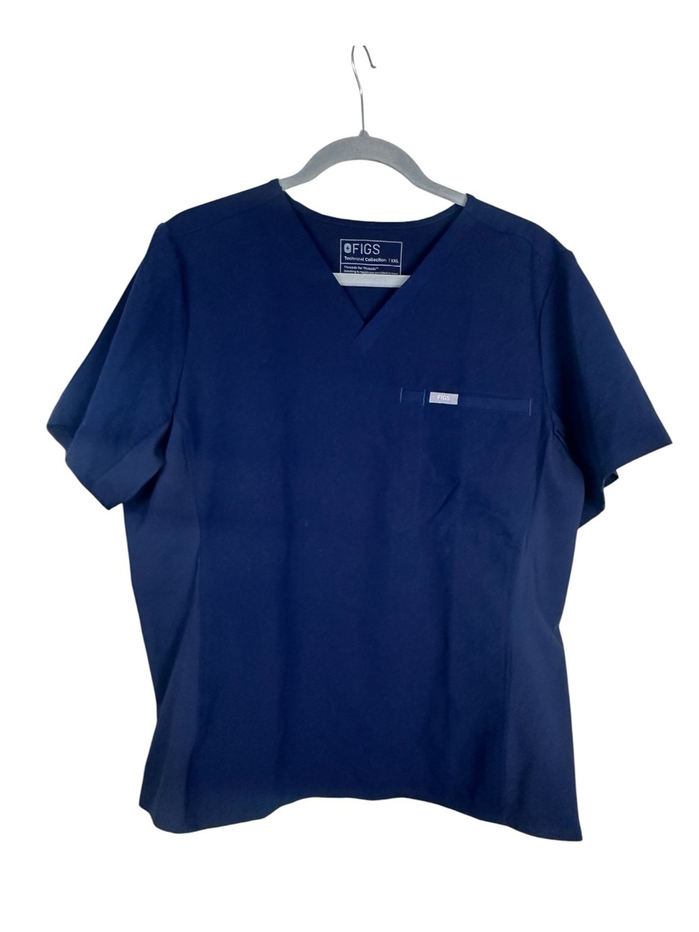 Figs Womens Scrub Top in Navy Blue